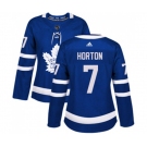 Women Adidas Toronto Maple Leafs #7 Tim Horton Authentic Royal Blue Home NHL Jersey