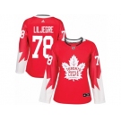 Women Adidas Toronto Maple Leafs #78 Timothy Liljegren Authentic Red Alternate NHL Jersey