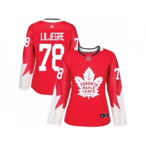 Women Adidas Toronto Maple Leafs #78 Timothy Liljegren Authentic Red Alternate NHL Jersey