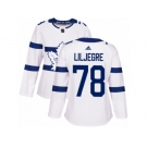 Women Adidas Toronto Maple Leafs #78 Timothy Liljegren Authentic White 2018 Stadium Series NHL Jersey