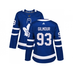 Women Adidas Toronto Maple Leafs #93 Doug Gilmour Blue Home Authentic Stitched NHL Jersey