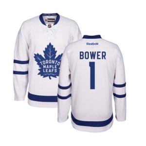 Women Reebok Toronto Maple Leafs #1 Johnny Bower Authentic White Away NHL Jersey