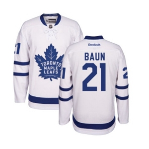Women Reebok Toronto Maple Leafs #21 Bobby Baun Authentic White Away NHL Jersey