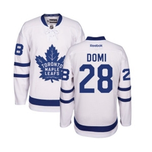 Women Reebok Toronto Maple Leafs #28 Tie Domi Authentic White Away NHL Jersey