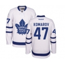 Women Reebok Toronto Maple Leafs #47 Leo Komarov Authentic White Away NHL Jersey