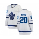 Women Toronto Maple Leafs #20 Dominic Moore Authentic White Away Fanatics Branded Breakaway NHL Jersey