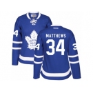 Women's Reebok Toronto Maple Leafs #34 Auston Matthews Authentic Royal Blue Home NHL Jersey