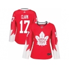 Women's Toronto Maple Leafs #17 Wendel Clark Red Alternate Stitched NHL Jersey