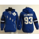 Women's Toronto Maple Leafs #93 Doug Gilmour Blue Old Time Heidi Hoodie NHL Hoodie