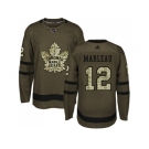 Youth Adidas Toronto Maple Leafs #12 Patrick Marleau Green Salute to Service Stitched NHL Jersey