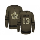 Youth Adidas Toronto Maple Leafs #13 Mats Sundin Green Salute to Service Stitched NHL Jer