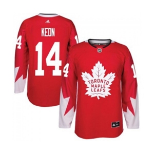 Youth Adidas Toronto Maple Leafs #14 Dave Keon Authentic Red Alternate NHL Jersey