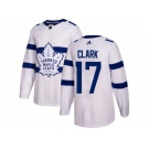 Youth Adidas Toronto Maple Leafs #17 Wendel Clark White Authentic 2018 Stadium Series Stitched NHL Jersey