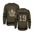 Youth Adidas Toronto Maple Leafs #19 Bruce Boudreau Authentic Green Salute to Service NHL Jersey