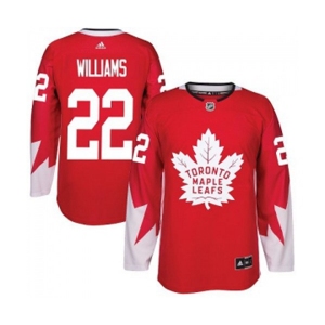 Youth Adidas Toronto Maple Leafs #22 Tiger Williams Authentic Red Alternate NHL Jersey