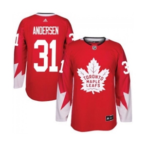 Youth Adidas Toronto Maple Leafs #31 Frederik Andersen Authentic Red Alternate NHL Jersey