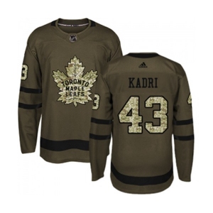 Youth Adidas Toronto Maple Leafs #43 Nazem Kadri Authentic Green Salute to Service NHL Jersey
