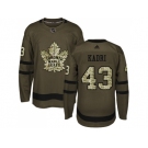 Youth Adidas Toronto Maple Leafs #43 Nazem Kadri Green Salute to Service Stitched NHL Jersey