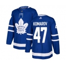 Youth Adidas Toronto Maple Leafs #47 Leo Komarov Authentic Royal Blue Home NHL Jersey