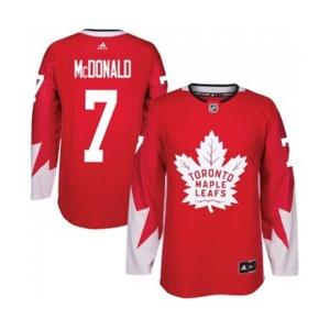 Youth Adidas Toronto Maple Leafs #7 Lanny McDonald Authentic Red Alternate NHL Jersey