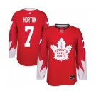 Youth Adidas Toronto Maple Leafs #7 Tim Horton Authentic Red Alternate NHL Jersey