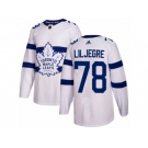 Youth Adidas Toronto Maple Leafs #78 Timothy Liljegren Authentic White 2018 Stadium Series NHL Jersey
