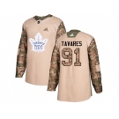 Youth Adidas Toronto Maple Leafs #91 John Tavares Camo Authentic 2017 Veterans Day Stitched NHL Jersey