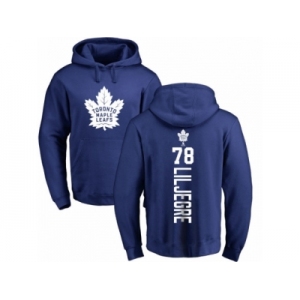 NHL Adidas Toronto Maple Leafs #78 Timothy Liljegren Royal Blue Backer Pullover Hoodie