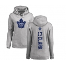 NHL Women Adidas Toronto Maple Leafs #17 Wendel Clark Ash Backer Pullover Hoodie