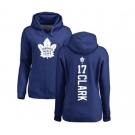 NHL Women Adidas Toronto Maple Leafs #17 Wendel Clark Royal Blue Backer Pullover Hoodie