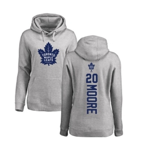 NHL Women Adidas Toronto Maple Leafs #20 Dominic Moore Ash Backer Pullover Hoodie