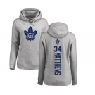 NHL Women Adidas Toronto Maple Leafs #34 Auston Matthews Ash Backer Pullover Hoodie