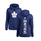 NHL Women Adidas Toronto Maple Leafs #34 Auston Matthews Royal Blue Backer Pullover Hoodie