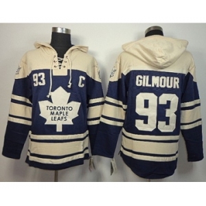 nhl jerseys toronto maple leafs #93 gilmour blue-cream[pullover hooded sweatshirt][patch C]