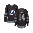 Men Adidas Tampa Bay Lightning #14 Chris Kunitz Black 1917-2017 100th Anniversary Stitched NHL Jersey