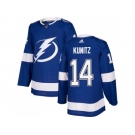 Men Adidas Tampa Bay Lightning #14 Chris Kunitz Blue Home Authentic Stitched NHL Jersey