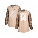 Men Adidas Tampa Bay Lightning #14 Chris Kunitz Camo Authentic 2017 Veterans Day Stitched NHL Jersey