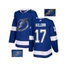 Men Adidas Tampa Bay Lightning #17 Alex Killorn Blue Home Authentic Fashion Gold Stitched NHL Jersey