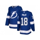 Men Adidas Tampa Bay Lightning #18 Ondrej Palat Blue Home Authentic Stitched NHL Jersey