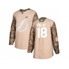 Men Adidas Tampa Bay Lightning #18 Ondrej Palat Camo Authentic 2017 Veterans Day Stitched NHL Jersey