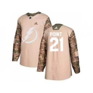 Men Adidas Tampa Bay Lightning #21 Brayden Point Camo Authentic 2017 Veterans Day Stitched NHL Jersey