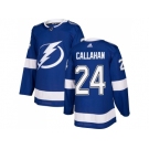 Men Adidas Tampa Bay Lightning #24 Ryan Callahan Blue Home Authentic Stitched NHL Jersey