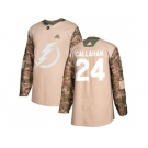 Men Adidas Tampa Bay Lightning #24 Ryan Callahan Camo Authentic 2017 Veterans Day Stitched NHL Jersey