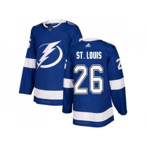 Men Adidas Tampa Bay Lightning #26 Martin St. Louis Blue Home Authentic Stitched NHL Jersey