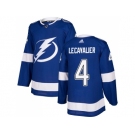 Men Adidas Tampa Bay Lightning #4 Vincent Lecavalier Blue Home Authentic Stitched NHL Jerse