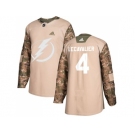 Men Adidas Tampa Bay Lightning #4 Vincent Lecavalier Camo Authentic 2017 Veterans Day Stitched NHL Jersey