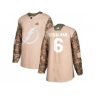 Men Adidas Tampa Bay Lightning #6 Anton Stralman Camo Authentic 2017 Veterans Day Stitched NHL Jersey