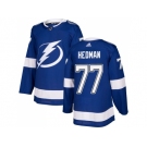 Men Adidas Tampa Bay Lightning #77 Victor Hedman Blue Home Authentic Stitched NHL Jersey