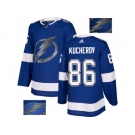 Men Adidas Tampa Bay Lightning #86 Nikita Kucherov Blue Home Authentic Fashion Gold Stitched NHL Jersey