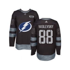 Men Adidas Tampa Bay Lightning #88 Andrei Vasilevskiy Black 1917-2017 100th Anniversary Stitched NHL Jersey